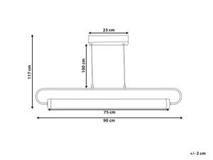 Lampe suspension HENRY Noir - Doré - Métal - 90 x 117 x 6 cm