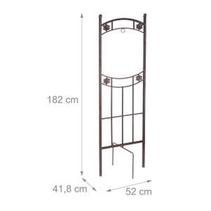 Rankgitter mit Ring für Blumenkorb Braun - Metall - 52 x 182 x 44 cm