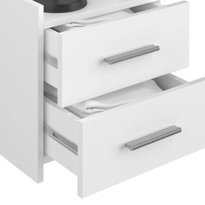 Table de chevet Alpin blanc avec tiroirs Blanc - Bois manufacturé - 40 x 62 x 35 cm