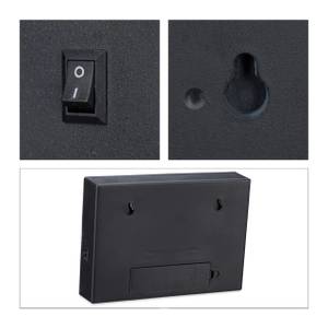 Light Box mit 2 Zeilen Schwarz - Weiß - Kunststoff - 15 x 15 x 4 cm