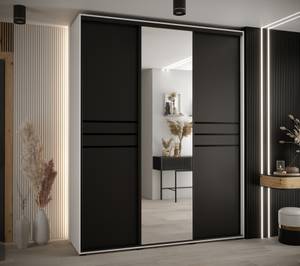 ARMOIRE À PORTES COULISSANTES DAVOS 11 Noir - Blanc - Largeur : 190 cm