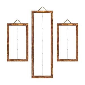 Lot de 3 cadres photo muraux Muhos Marron - Bois massif - Bois/Imitation - 19 x 63 x 2 cm