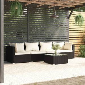 Garten-Lounge-Set (5-teilig) 3013629-9 Schwarz - Creme - Weiß