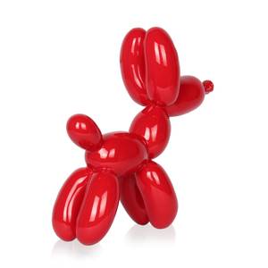 Harz-Skulptur  Ballonhund Hochglanz Rot - 26 x 27 x 10 cm