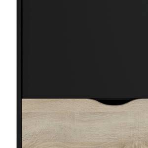 Kleiderschrank Napoli Schwarz - Holz teilmassiv - 99 x 200 x 58 cm
