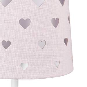 Nachttischlampe Kinder mit Herzen Pink - Metall - Kunststoff - Textil - 16 x 43 x 16 cm