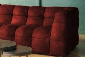 Ecksofa ROSARIO Velvet Bordeaux - Ecke davorstehend links