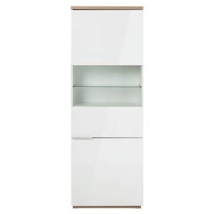 Vitrine réversible chêne - VERONICA Blanc - Bois manufacturé - 70 x 196 x 41 cm