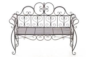 Banc de jardin Minna Marron - Métal - 128 x 94 x 46 cm