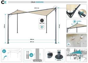 Pavillon Sonnensegel CALA Beige