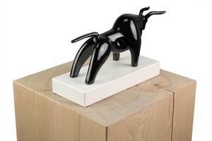 Sculpture moderne Dark Spirit Noir - Pierre artificielle - Matière plastique - 28 x 16 x 10 cm