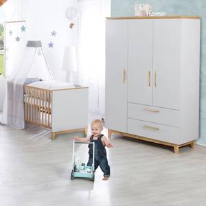 Set de chambre bébé Caro II 3 pcs Gris - Bois manufacturé