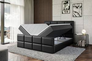 Boxspringbett GALMA-Z Hochglanz Schwarz - Breite: 200 cm - H3