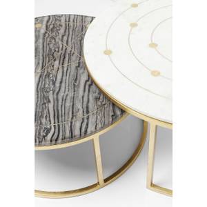 Tables basses Mystic (lot de 2) Doré - Pierre - 90 x 55 x 90 cm