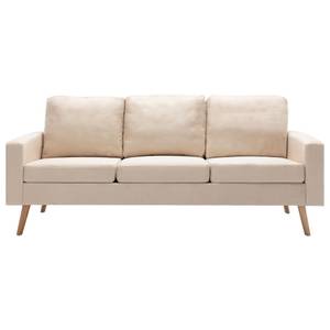 3-Sitzer-Sofa Creme Stoff Cremeweiß