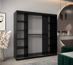 ARMOIRE À PORTES COULISSANTES FLUTES Largeur : 200 cm - Noir