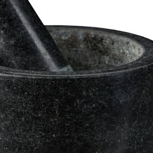 Mortier en granit avec pilon long Noir - Pierre - 13 x 13 x 13 cm