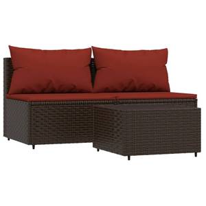 Salon de jardin 3029630-3 (lot de 3) Marron - Rouge