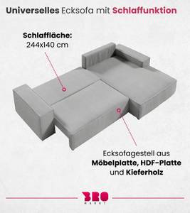 Ecksofa PABLO Weiß - Ecke davorstehend rechts - Ottomane davorstehend rechts