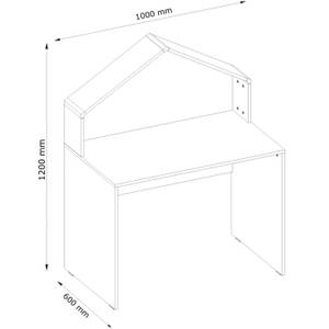 Schreibtisch MIRUM Grau - Weiß - Holzwerkstoff - Kunststoff - 100 x 126 x 60 cm