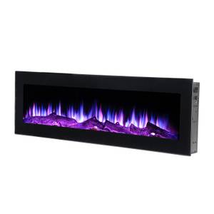 Elektrokamin Brixen B180 cm El Fuego Schwarz - Glas - Metall - 180 x 46 x 12 cm