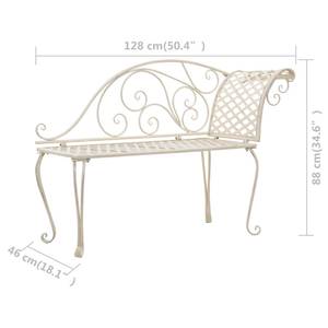 Chaise longue de jardin 3003858 Blanc - Métal - 128 x 88 x 46 cm