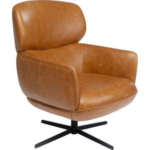 Fauteuil pivotant Ottawa Marron - Cuir véritable - 75 x 97 x 81 cm