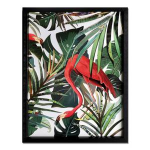 3D-Collage-Bild Flamingo Papier - 64 x 82 x 4 cm