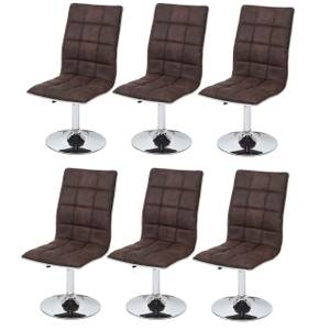 Chaise capitonnée C41 (lot de 6) Marron foncé