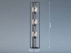 LED Stehlampe dimmbar Schwarz Industrial Schwarz - Glas - Metall - 20 x 130 x 20 cm