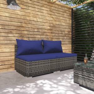 Salon de jardin (lot de 2) 3013629-11 Bleu - Bleu foncé - Gris