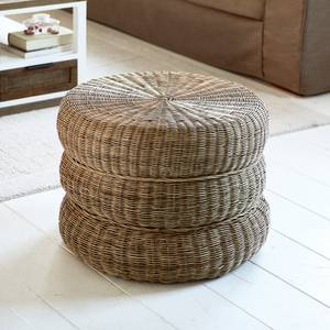 Hocker Rustic Rattan Macaron Braun - Rattan - Holzart/Dekor - 60 x 45 x 60 cm