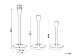 Kerzenständer LIWUNG 3-tlg Gold - Metall - 13 x 27 x 13 cm