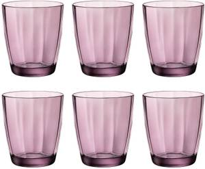 Wasserglas Pulsar 6er Set Violett - Glas - 2 x 9 x 9 cm