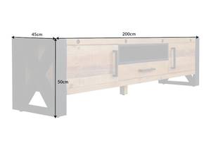 TV-Lowboard THOR Braun - Metall - Massivholz - 200 x 50 x 45 cm