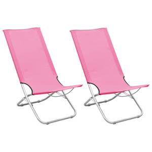 Chaise de plage Rose foncé - Métal - Textile - 82 x 84 x 48 cm