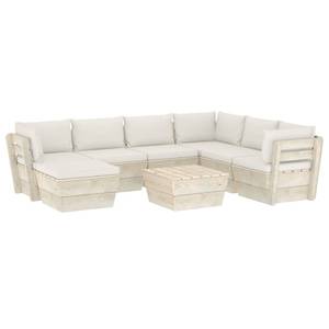 Mobilier de jardin (lot de 8) 3016490-18 Blanc - Bois manufacturé - Bois/Imitation - 60 x 30 x 60 cm