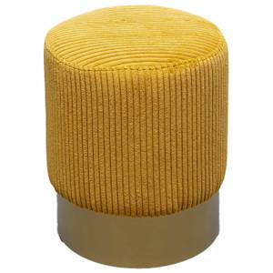 Tabouret Cherry Cord jaune et laiton Jaune - Textile - 35 x 42 x 35 cm