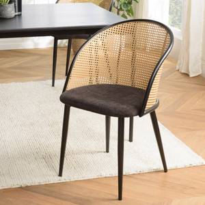 Stuhl und Sessel am Tisch LEA 2er Set Schwarz - Rattan - 55 x 82 x 51 cm