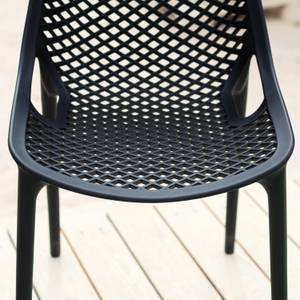 Chaise de jardin lot de 2 2419 Noir - Largeur : 52 cm - Lot de 2