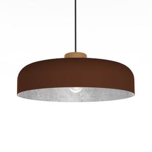 Suspension Bois Marron - Argenté - 40 x 11 x 40 cm - Abat-jour diamètre : 40 cm