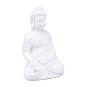 Buddha Figur 40 cm Weiß - Kunststoff - Stein - 24 x 40 x 16 cm