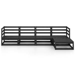 Salon de jardin (lot de 5) 3009925-2 Noir - Bois massif - Bois/Imitation - 70 x 30 x 70 cm