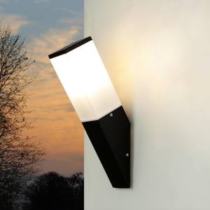 Wandlampe BONN Schwarz - Weiß - Kunststoff - Textil - 8 x 37 x 8 cm