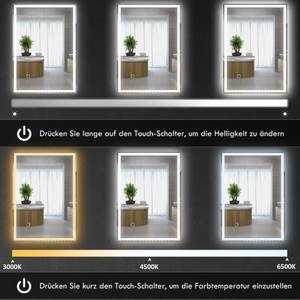 Badezimmerspiegel 834-032V91SR Silber - Glas - 70 x 4 x 50 cm