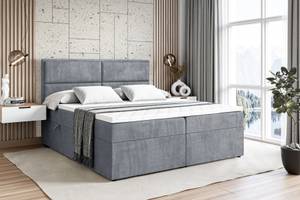 Boxspringbett GRATUN Grau - Breite: 180 cm - H3