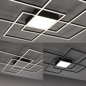 LED Deckenleuchte Q -ASMIN Smart Home Schwarz - Metall - 80 x 6 x 80 cm