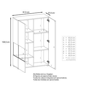 ​Vitrine Morena V2 mit Beleuchtung Schwarz - Flieder