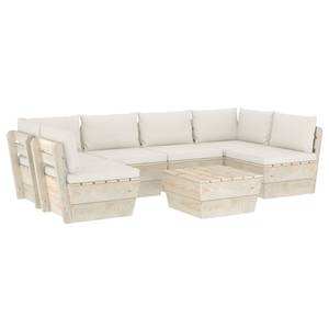 Mobilier de jardin (lot de 7) 3016490-17 Crème - Blanc crème - Blanc