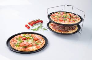 Plaques à pizza Noir - Métal - 30 x 30 x 8 cm